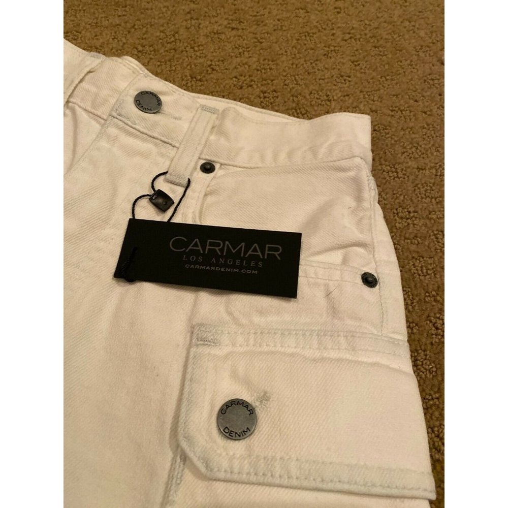 LF Carmar Titania Cargo Jean Shorts White 24 NWT - Picture 6 of 10